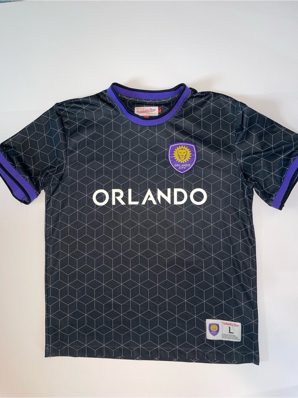 Mitchell & Ness Orlando City SC Equaliser Soccer Jersey Black Purple Mens Size L
